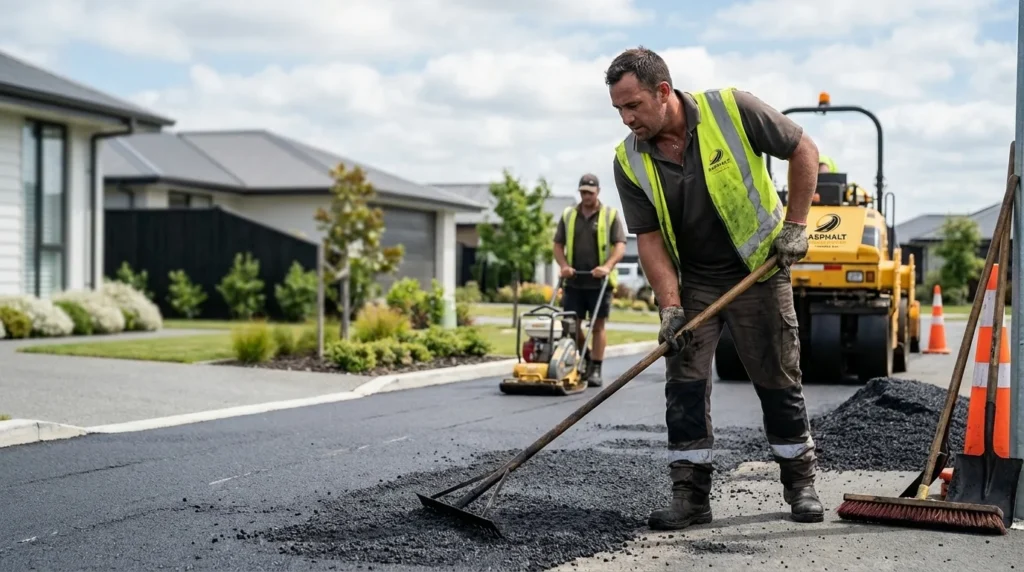Asphalt Contractors Hawkes Bay new residential driveway installation